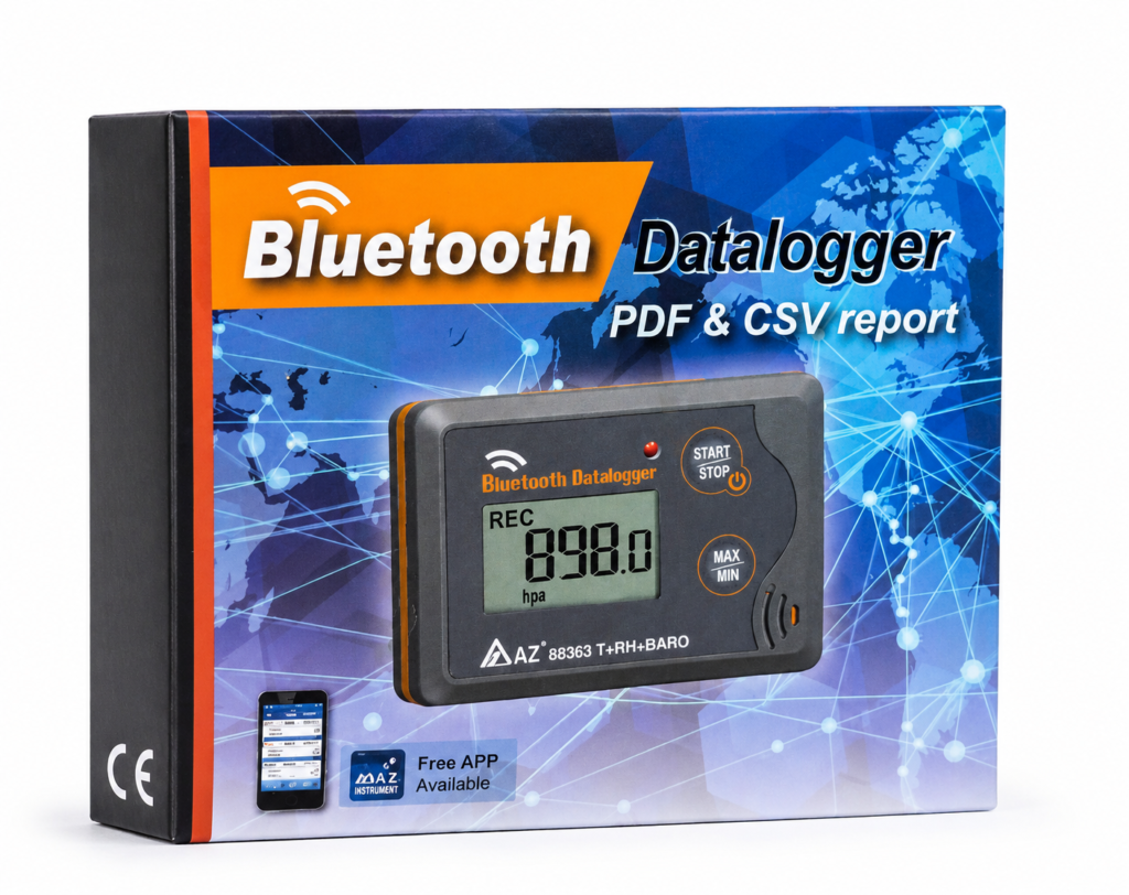 AZ 88362 – לוגר טמפרטורה ולחות עם Bluetooth