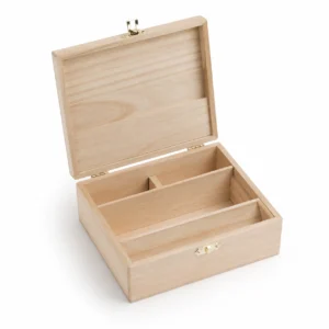 קופסת עץ Wooden Rolling Box Large עם תאים פנימיים