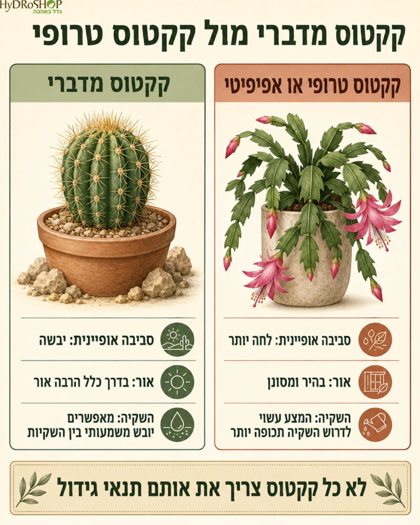 קקטוס-מדברי-מול-קקטוס-טרופי