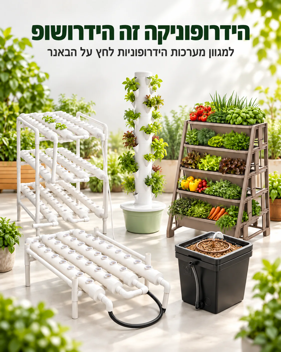 הידרופוניקה זה הידרושופ – מגוון מערכות הידרופוניות